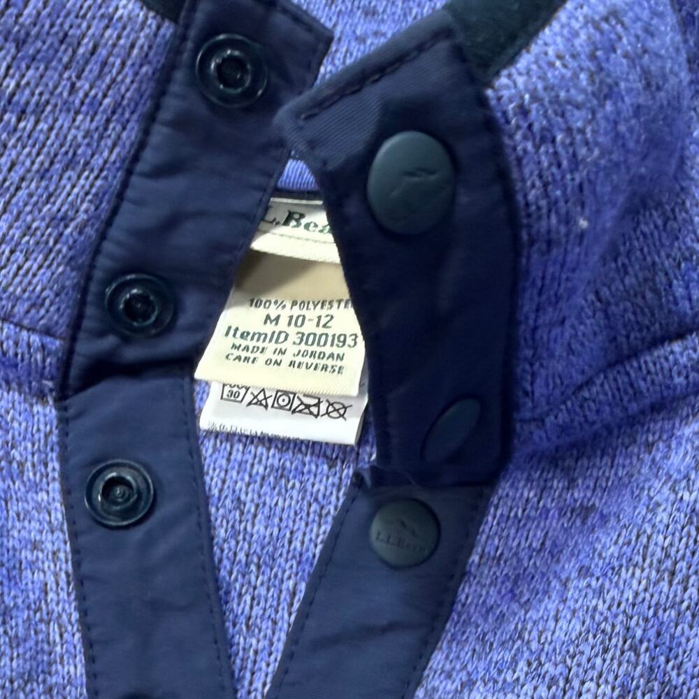 L.L. Bean Kids Sweater Fleece Pullover Purple Heather Size M 10-12 Item 300193 - Picture 3 of 5